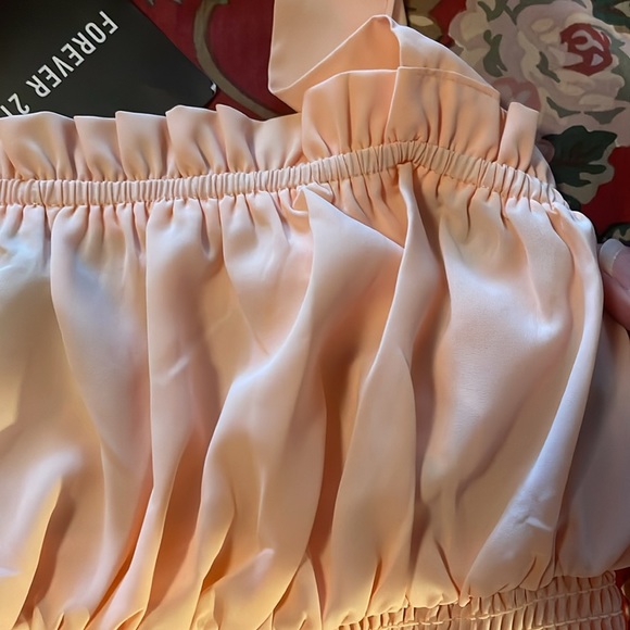 Peach Bow Tie Strap Crop Top, NWT - Picture 7 of 7